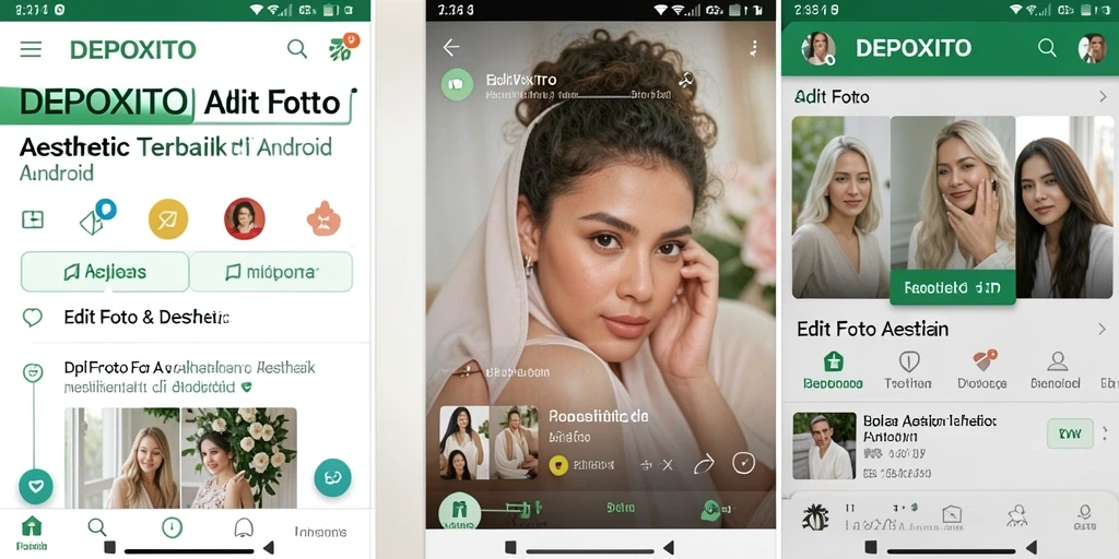 Antarmuka DEPOXITO yang menarik dan intuitif untuk edit foto aesthetic.