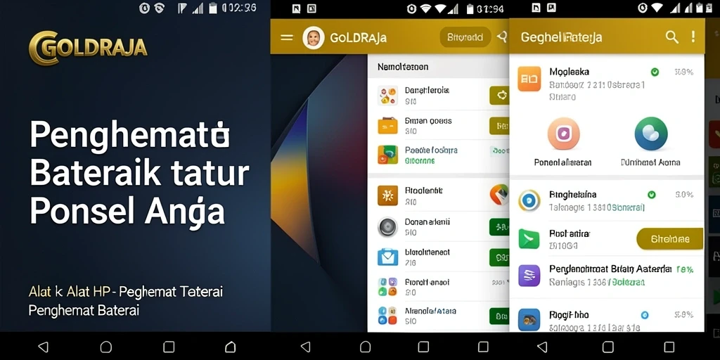 Tampilan antarmuka aplikasi GOLDRAJA yang sederhana dan efisien untuk penghemat baterai.