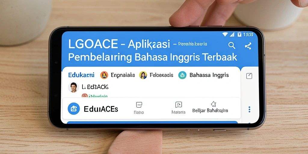 Tampilan antarmuka aplikasi LGOACE untuk belajar bahasa Inggris.