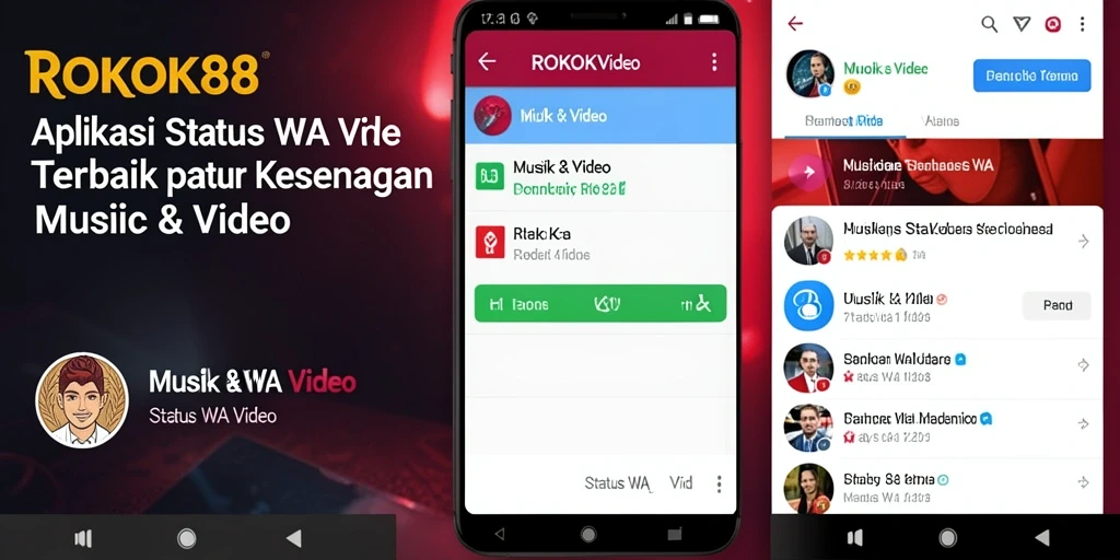 Antarmuka ROKOK88 yang menarik dan mudah digunakan untuk Status WA Video.