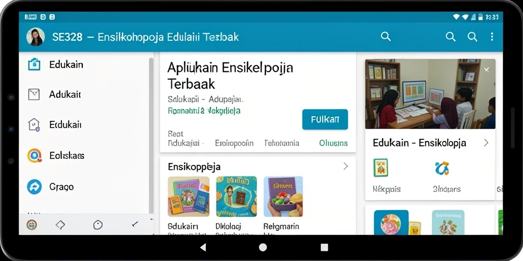 Antarmuka SE328 menampilkan berbagai topik ensiklopedia yang menarik.