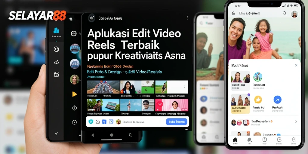 Antarmuka aplikasi SELAYAR88 untuk edit video reels yang menarik.