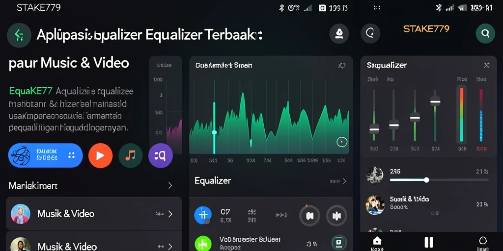 Antarmuka utama STAKE779 dengan fitur Equalizer yang berfungsi maksimal.