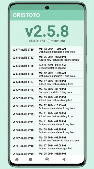 Riwayat Versi Terbaru Aplikasi oristoto